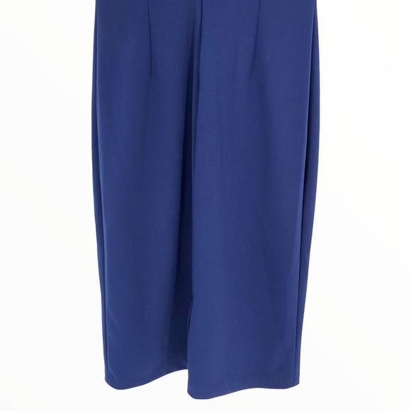 Maggy London Evening Blue Cap Sleeve Rhinestone Neckline Sheath Dress NWT 14 - Picture 7 of 14